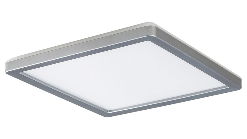 Осветление за баня Lambert – LED плафон за баня в сребристо/бяло, 250×250мм, 15W, 4000K, IP44