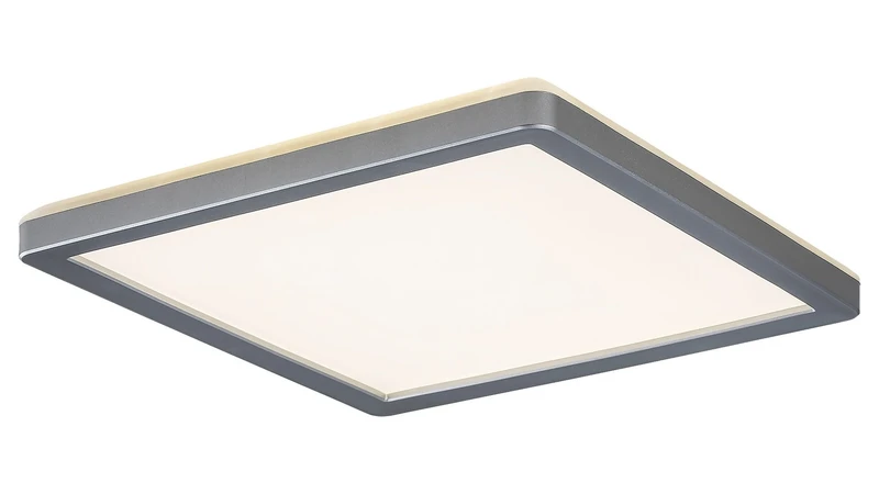 Lambert – LED плафон за баня в сребристо/бяло, 250×250мм, 15W, 4000K, IP44