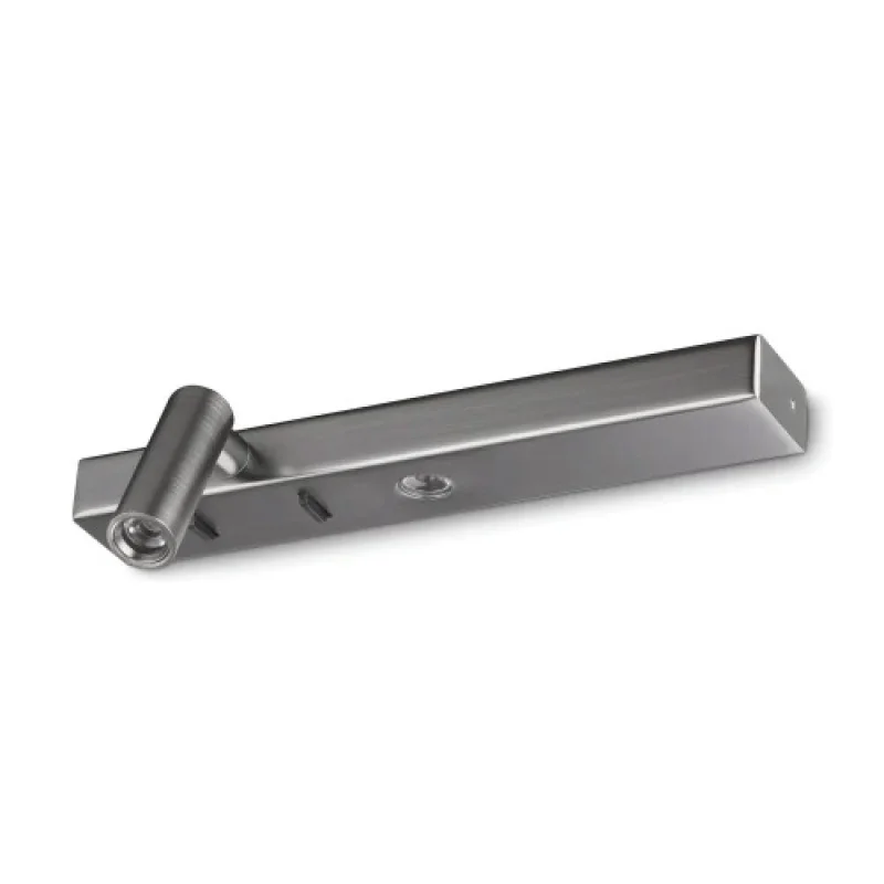 Wall Lights Bonne NUIT-1 AP NICKEL 336770 – Ideal Lux LED wall light in nickel, 6.5W, 3000K, IP:20