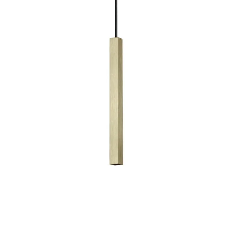 LED Pendants & Chandeliers Ultrathin SP1 D40 SQUARE BR 339740 – Ideal Lux LED pendant in brass, 1X11.5W, 0000K, IP20