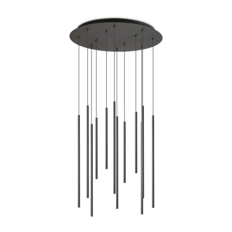 LED Pendants & Chandeliers Filo SP12 BLACK 2700K 341095 – Ideal Lux LED pendant in black, 19W, 2700K, IP20