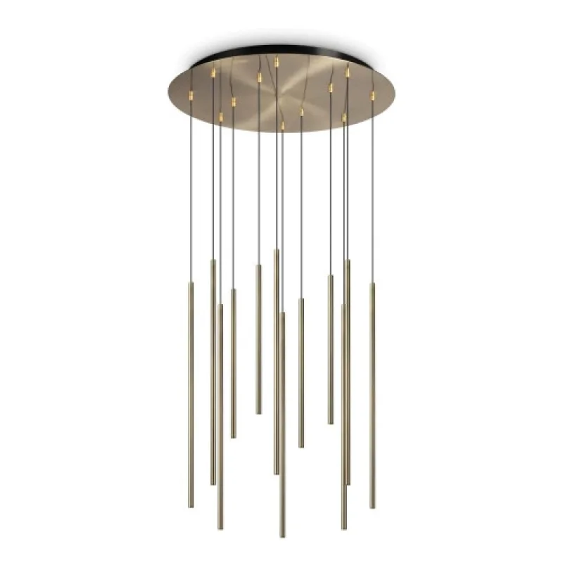 LED Pendants & Chandeliers Filo SP12 BRASS 2700K 341101 – Ideal Lux LED pendant in brass, 19W, 2700K, IP20
