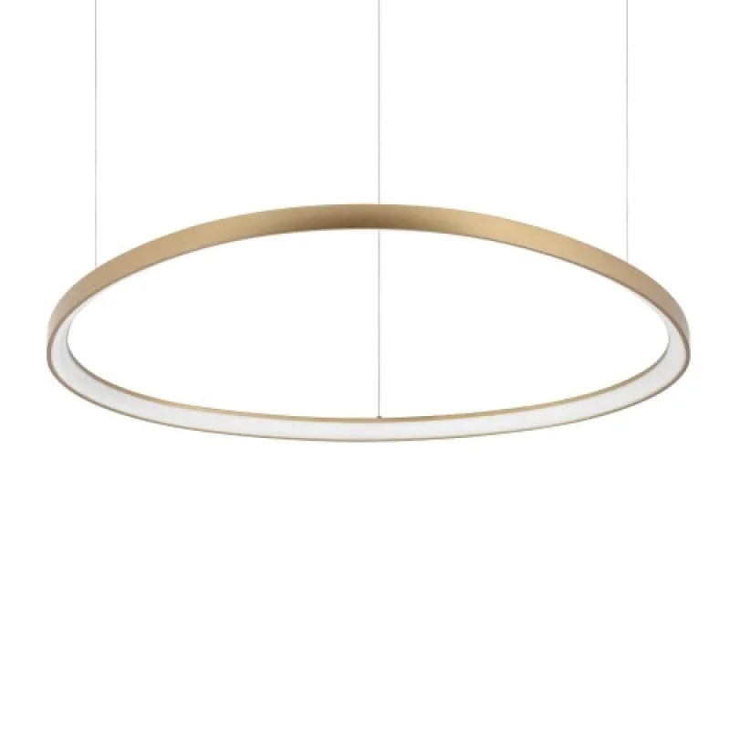 LED пендели и полилеи Gemini SP D105 ON/OFF BRASS 341637 – Ideal Lux LED пендел в месинг, 78W, 2700K, IP:20