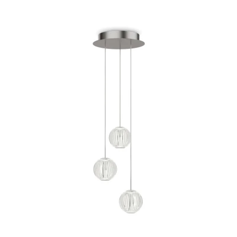 LED Pendants & Chandeliers Diamond SP3 343464 – Ideal Lux LED pendant in chrome, 15W, 3000K, IP20