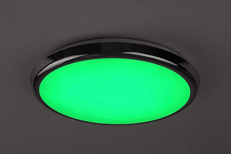 Balthasar – LED ceiling light for bathroom in chrome/white, Ø300mm, 18W, 3000-6500K, IP44