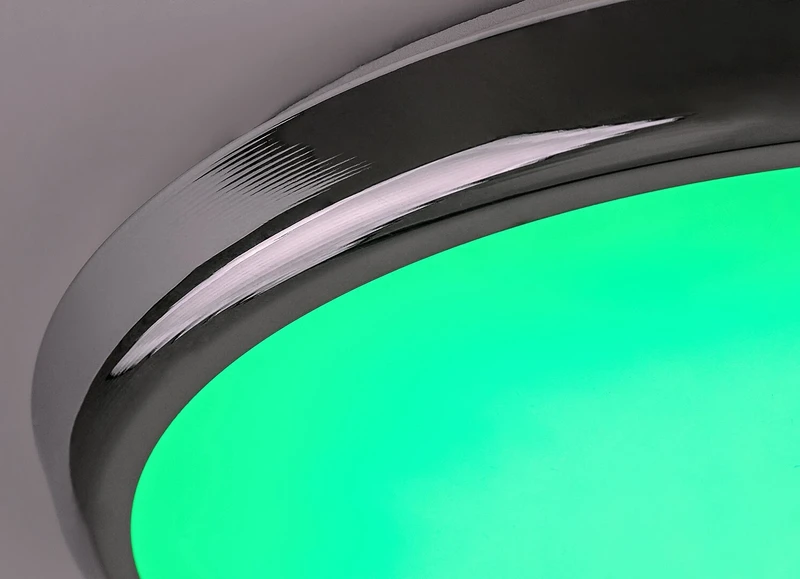 Balthasar – LED ceiling light for bathroom in chrome/white, Ø300mm, 18W, 3000-6500K, IP44