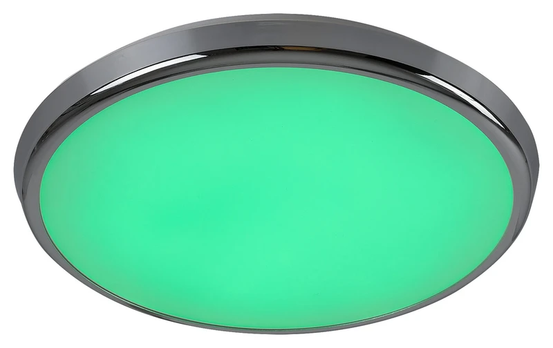 Balthasar – LED ceiling light for bathroom in chrome/white, Ø300mm, 18W, 3000-6500K, IP44