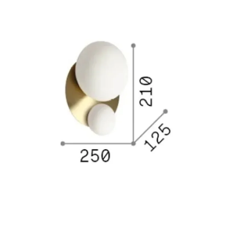 Ninfea AP2 BRASS 346533 – Ideal Lux wall light in brass, 2X4W, IP:20