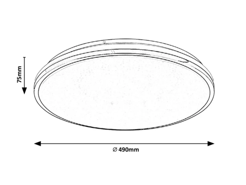 Linden – LED плафон в хром с бял абажур, Ø490мм, 50W, 3000-6500K