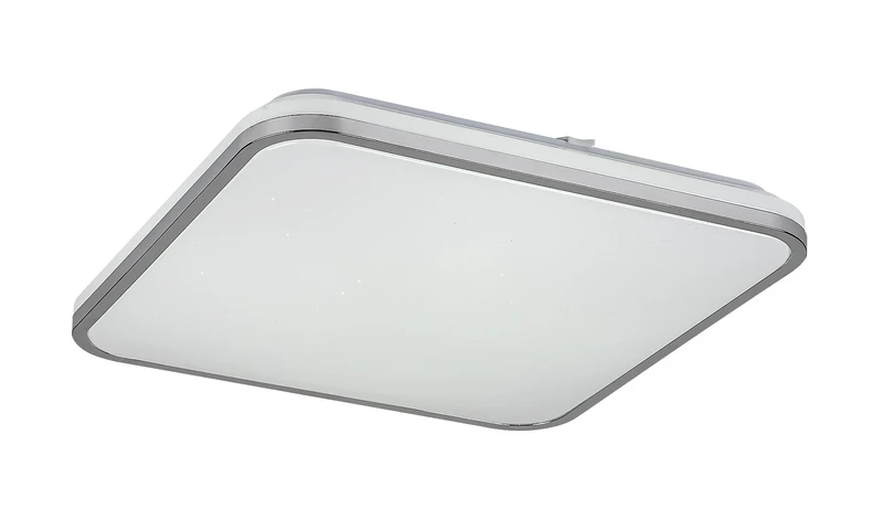 LED Ceiling Lights Linden – LED ceiling light in chrome with white shade, Ø455mm, 72W, 3000-6500K