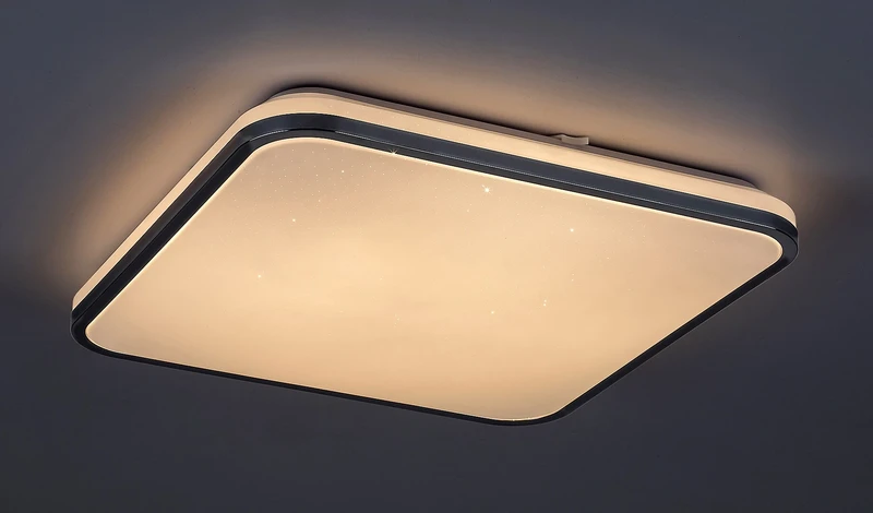 Linden – LED ceiling light in chrome with white shade, Ø455mm, 72W, 3000-6500K