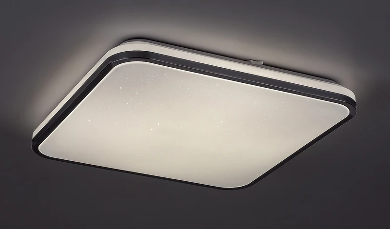 Linden – LED ceiling light in chrome with white shade, Ø455mm, 72W, 3000-6500K