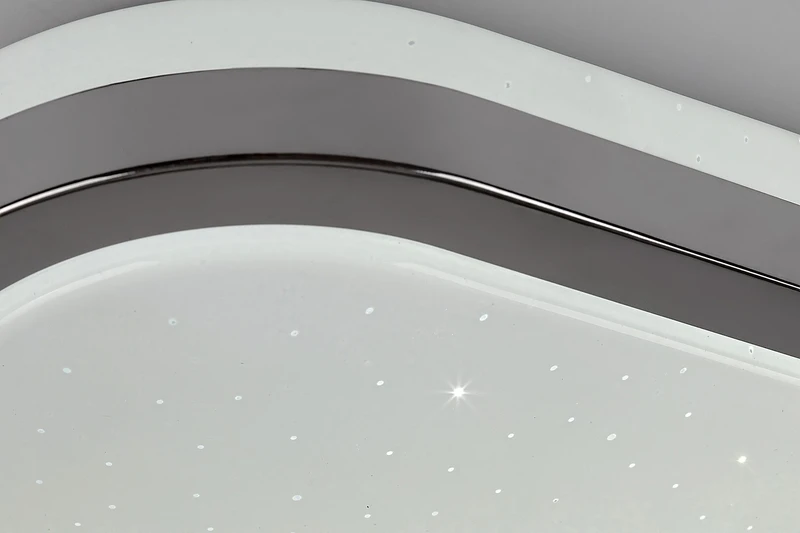 Linden – LED ceiling light in chrome with white shade, Ø455mm, 72W, 3000-6500K