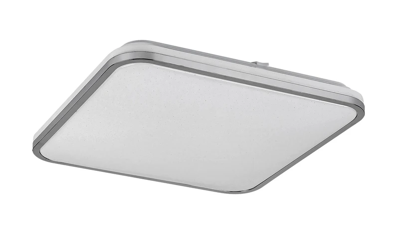 Linden – LED ceiling light in chrome with white shade, Ø455mm, 72W, 3000-6500K
