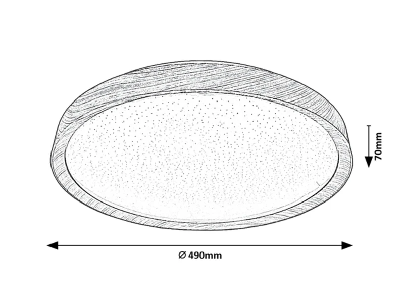 Sherwood – LED плафон в бук/бяло, Ø490мм, 50W, 3000-6500K, дистанционно
