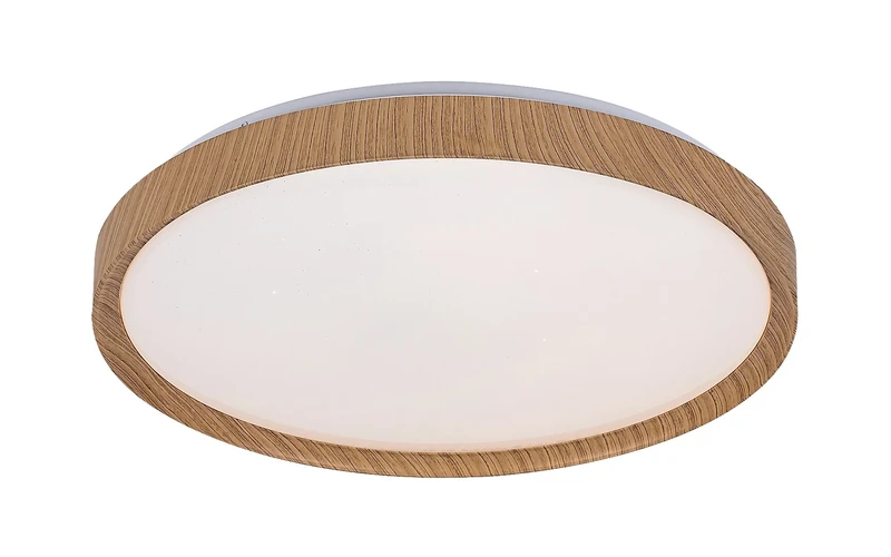 LED плафони Sherwood – LED плафон в бук/бяло, Ø490мм, 50W, 3000-6500K, дистанционно
