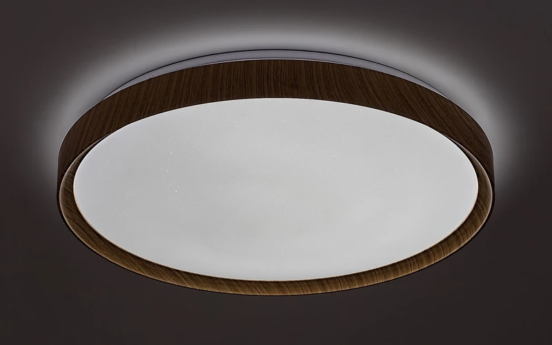 Sherwood – LED плафон в бук/бяло, Ø490мм, 50W, 3000-6500K, дистанционно