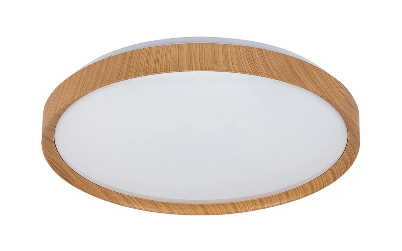 Sherwood – LED плафон в бук/бяло, Ø490мм, 50W, 3000-6500K, дистанционно