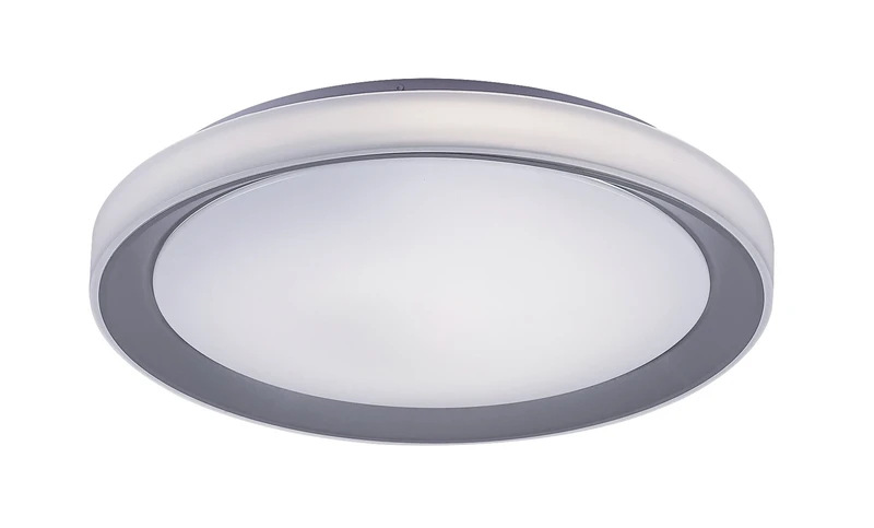 Everest – smart LED ceiling light in silver/white, Ø510mm, 40W, 2700-6500K, RGB