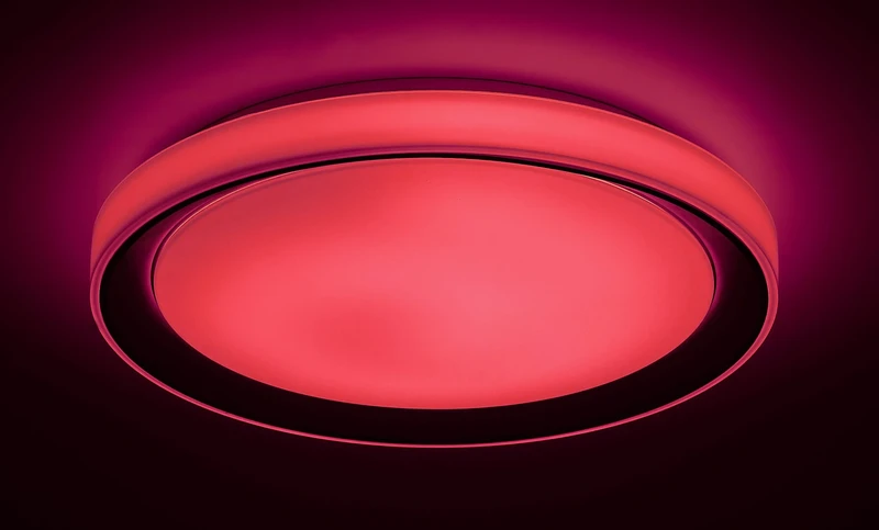 Everest – smart LED ceiling light in silver/white, Ø510mm, 40W, 2700-6500K, RGB