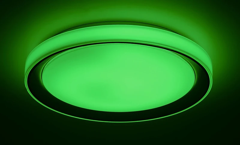 Everest – smart LED ceiling light in silver/white, Ø510mm, 40W, 2700-6500K, RGB