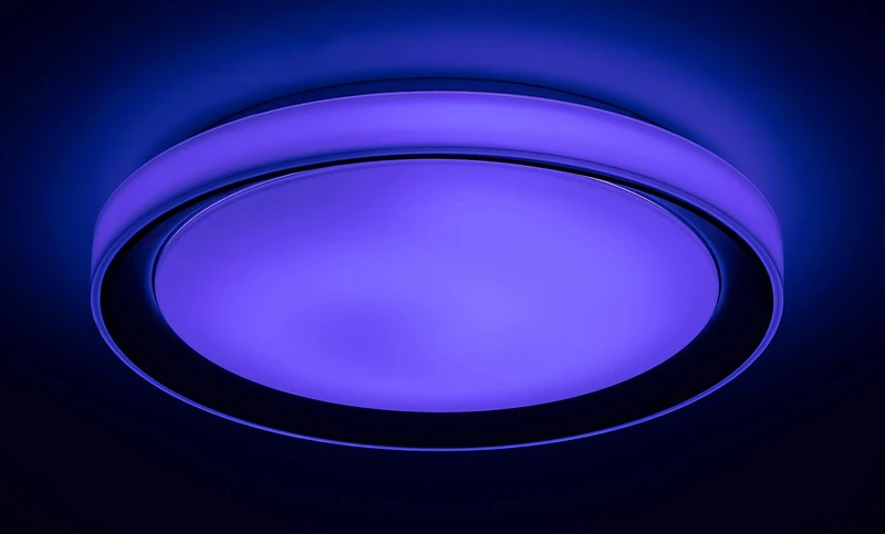 Everest – smart LED ceiling light in silver/white, Ø510mm, 40W, 2700-6500K, RGB
