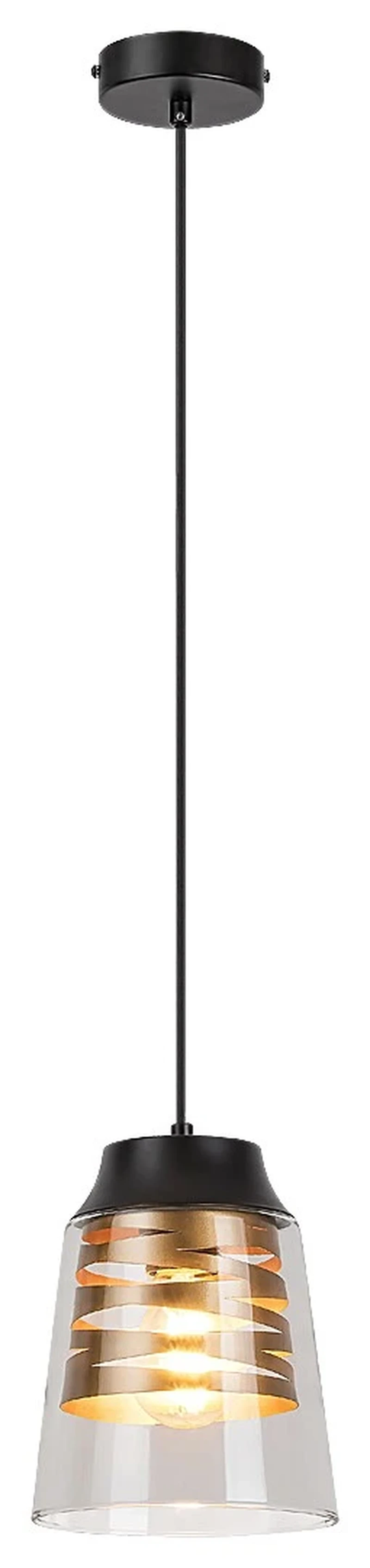 Pendant Lights Zenaida – modern pendant in black matt with clear glass, Ø155mm, 1×E27