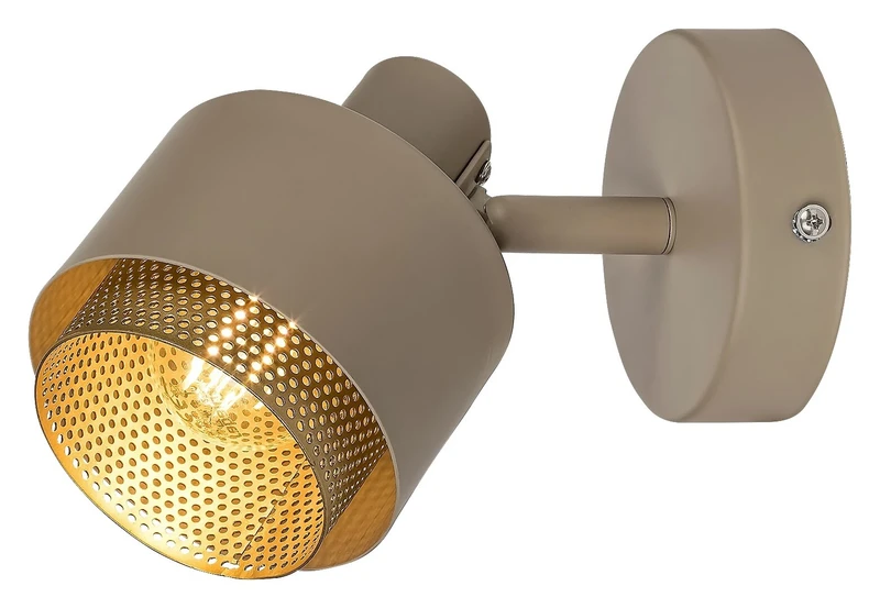 Spotlights Fedora – modern spotlight in light brown and gold, 100×150mm, 1×E14