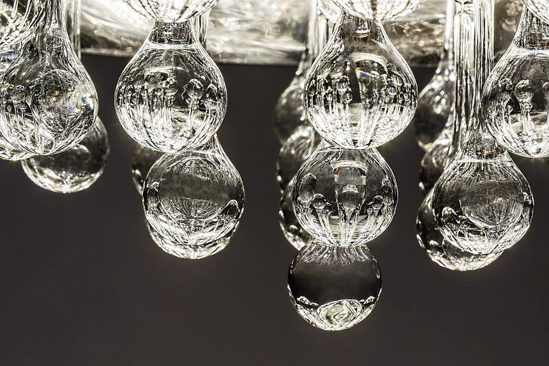 Ninelle – classic pendant in chrome with tinted glass, Ø400mm, 6×G9