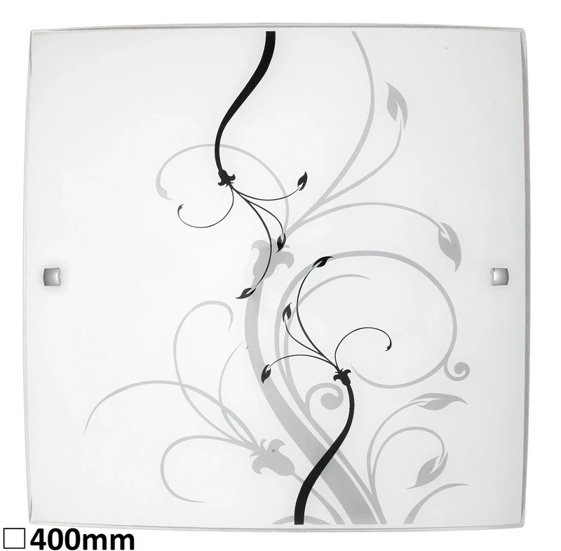 Ceiling Lights Elina – modern ceiling light with pattern on opal glass, 400×400mm, 2×E27, IP20