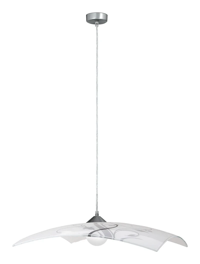 Pendant Lights Elina – modern pendant in white with patterned glass, 400×400mm, 1×E27, IP20