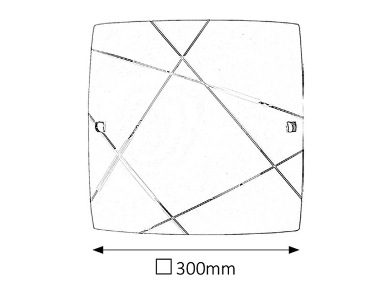 Phaedra – модерен плафон с бяло стъкло на линии, 300×300мм, 1×E27