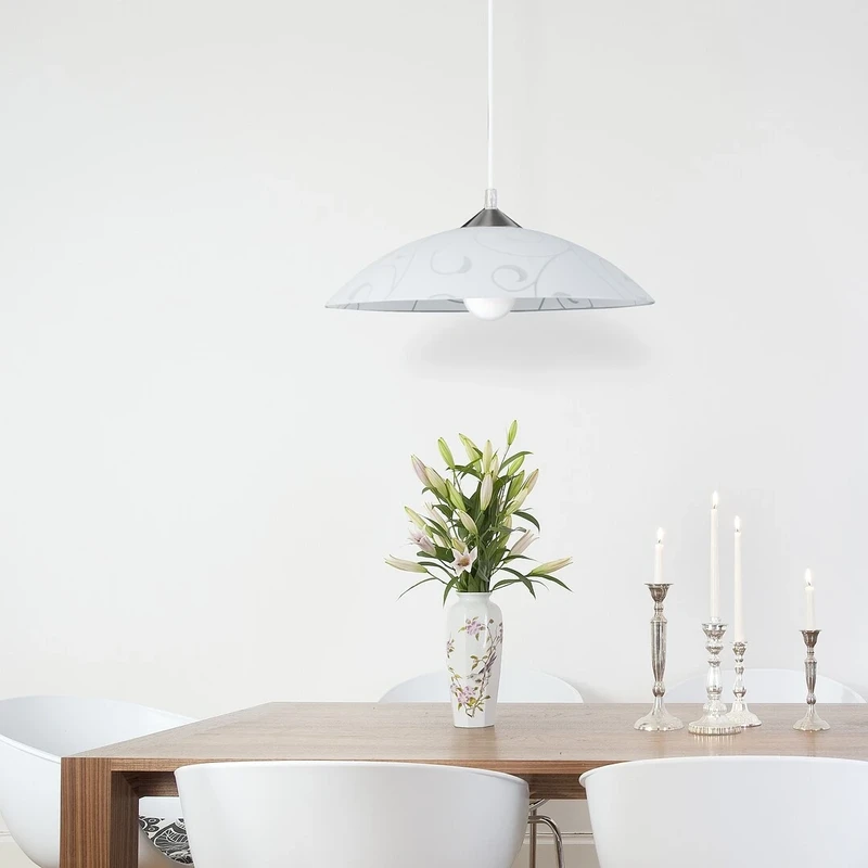 Harmony Lux – LED pendant in white with pattern, Ø400mm, 1×E27, IP20