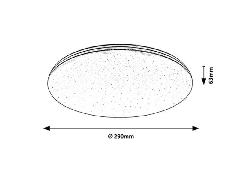 Toma – LED ceiling light for bathroom in chrome with white acrylic shade, Ø290mm, 20W, 4000K