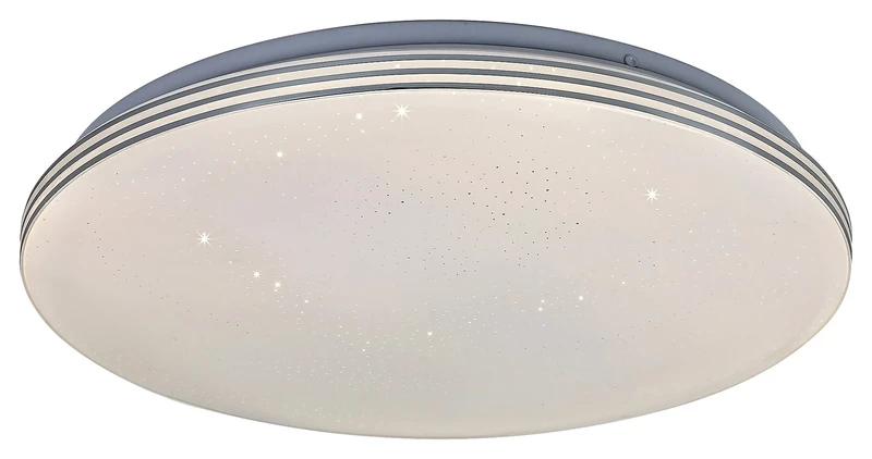Bathroom Lighting Toma – LED ceiling light for bathroom in chrome with white acrylic shade, Ø290mm, 20W, 4000K