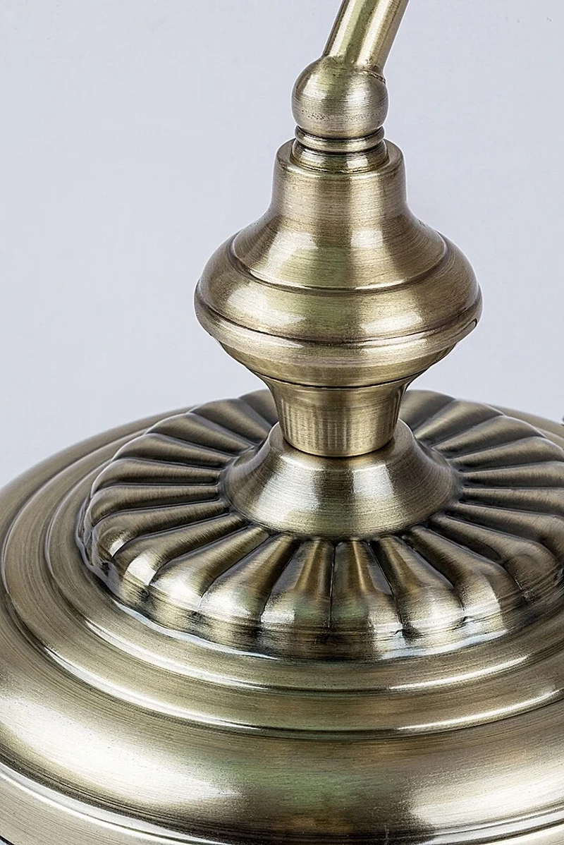 Bank – classic table lamp in bronze with green glass shade, 270×330mm, 1×E27
