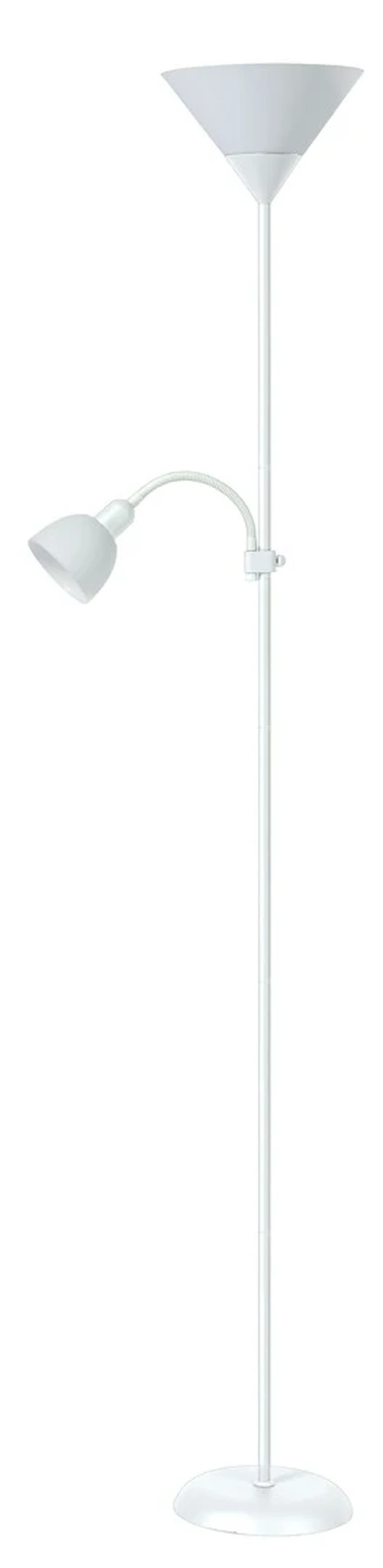 Floor Lamps Action – floor lamp with arm for reading in white, Ø242mm, E27+E14, IP20