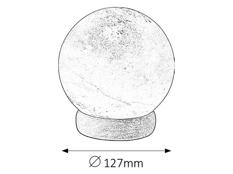 Ozone – salt lamp in orange with wood base, Ø127mm, 15W, 2700K