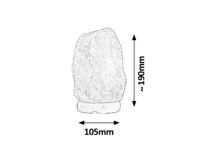 Rock – decorative salt lamp in orange with wood base, 190mm, E14, 2700K