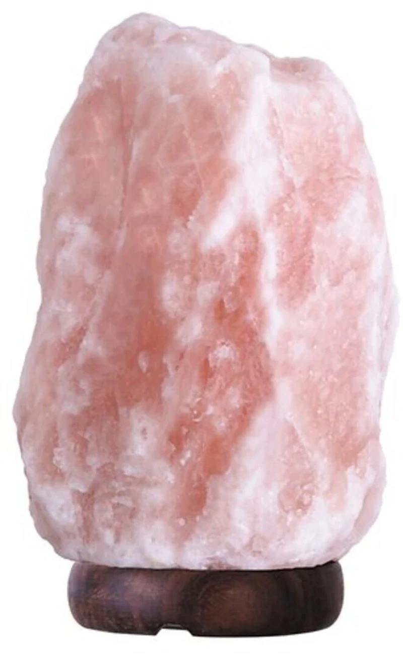 Table Lamps Rock – decorative salt lamp in orange with wood base, 190mm, E14, 2700K