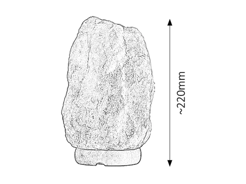 Rock – декоративна солна лампа в оранжево с дървена основа, 220мм, E14, 2700K