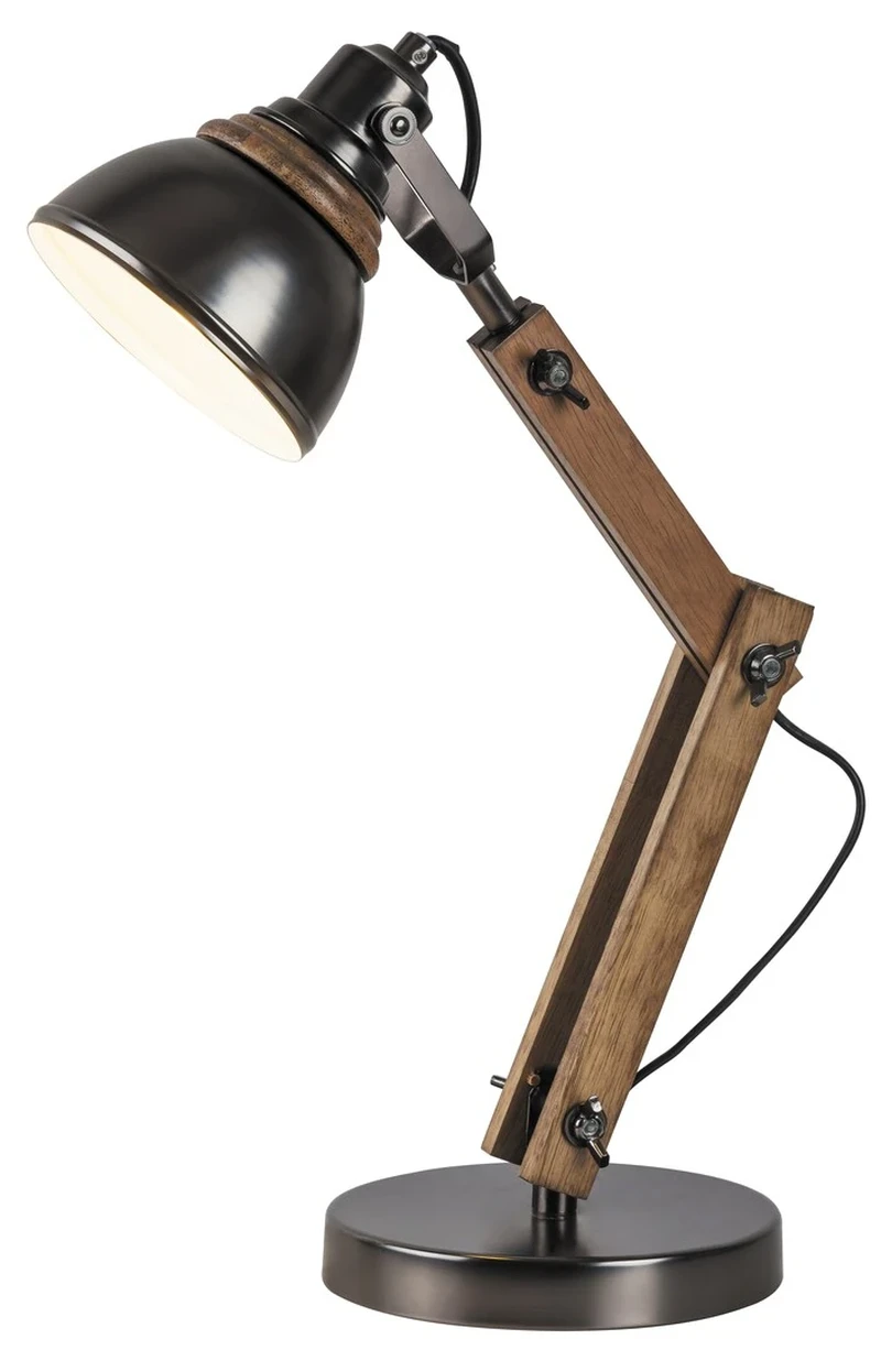 Aksel – industrial night lamp in beech/anthracite, Ø160mm, 1×E14