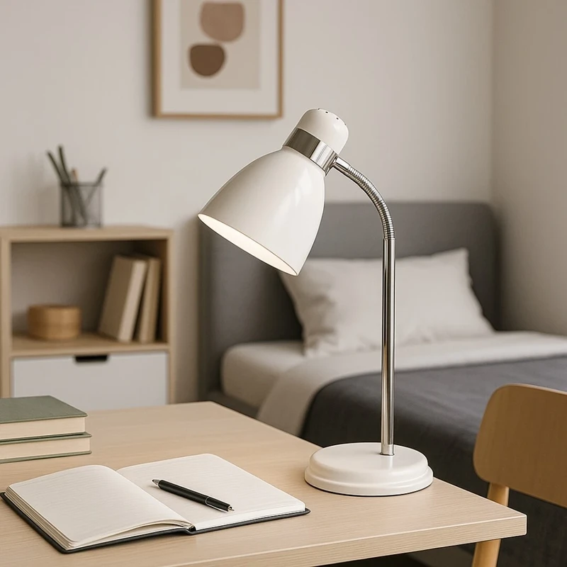 Patric – table lamp in white, metal, 220×320mm, 1×E14, IP20