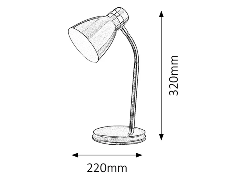 Patric – table lamp in green and chrome, Ø220mm, 320mm, 1×E14, IP20