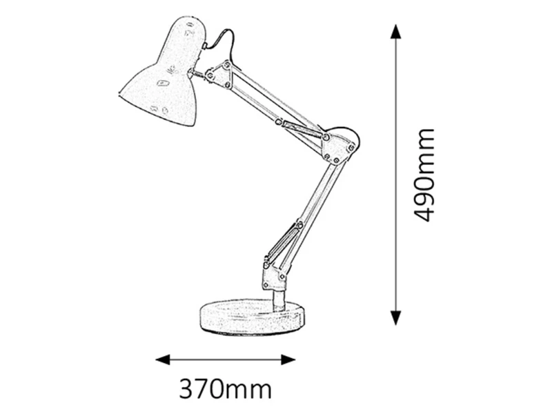 Samson – table lamp in white with adjustable arm, 370×490mm, 1×E27