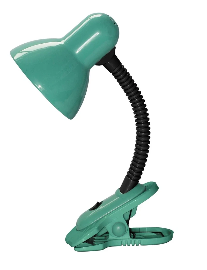 Spotlights Dennis – table lamp with clip in green/black, Ø160mm, 1×E27, IP20