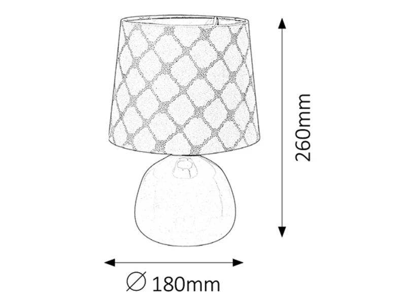 Ellie – night lamp in white ceramic with fabric shade, Ø180mm, 1×E14