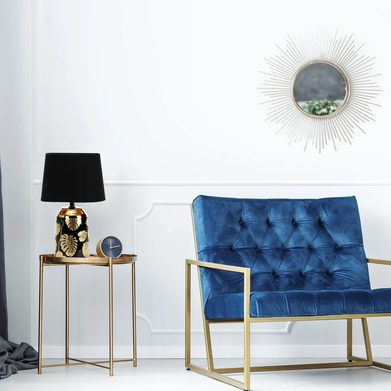 Sonal – table lamp in black with ceramic base and fabric shade, Ø180mm, 1×E14