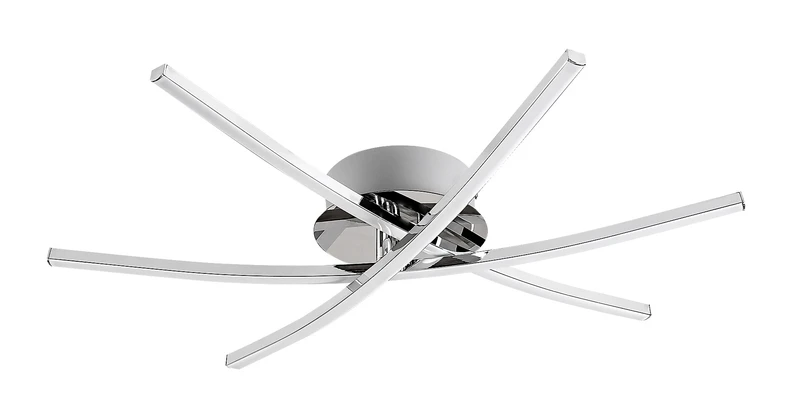 Cyclone – LED ceiling light in chrome with white shades, Ø570mm, 21W, 4000K