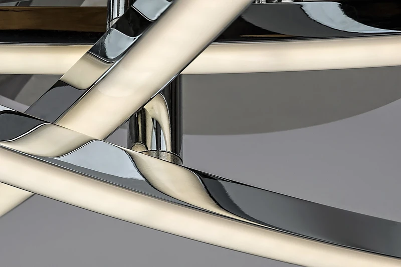 Cyclone – LED ceiling light in chrome with white shades, Ø570mm, 21W, 4000K